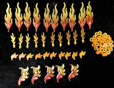 Lego Flame Fire Lot Collection Fireplace Campfire 70 PC City Castle Fantasy