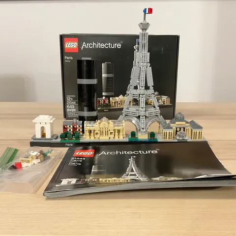 100% Complete w Manual, Box & Spare Pcs 21044 LEGO Architecture Paris Skyline