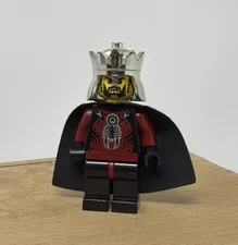 LEGO Minifig (cas277) - Knights Kingdom II - King w/ Crown & Black Cape #851499