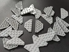 Lego x25 New Light Bluish Gray Wedge, Plate 3 x 6 Cut Corners  # 2419