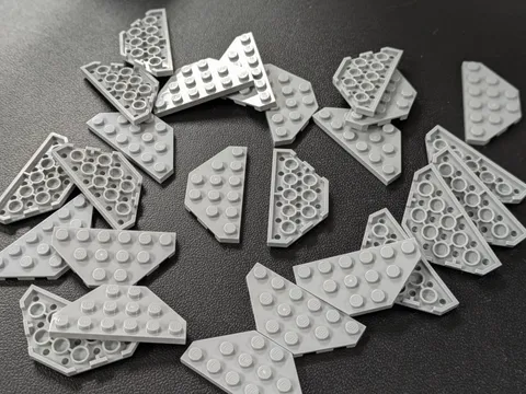 Lego x25 New Light Bluish Gray Wedge, Plate 3 x 6 Cut Corners  # 2419