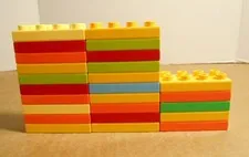 Lot of 25 Duplo 2 x 4 Flat Thin Base Plates Various Colors G25