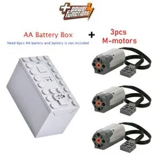 5PCS Lots Power Functions 1x Battery Box 3x M Motor Technic Parts Train For Lego