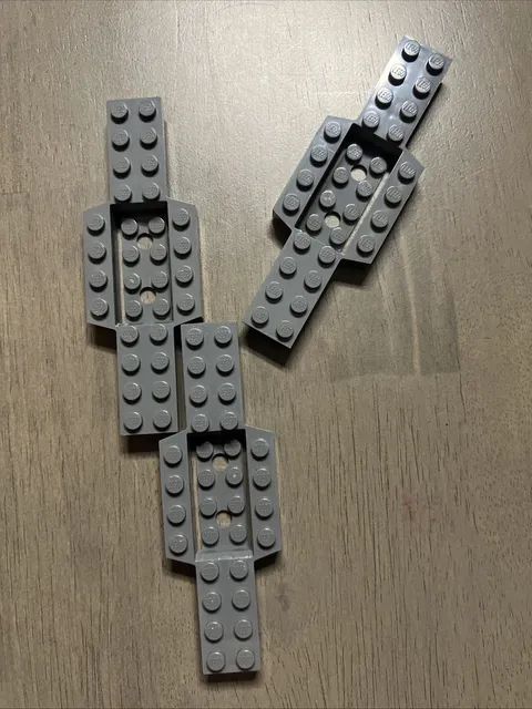 LEGO 52036 Dark Bluish Gray Vehicle Base 4x12x3/4 w/ 2x4 Recessed Center x3