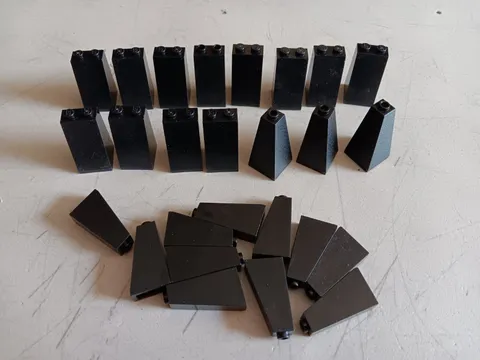 LEGO BULK LOT 26 BLACK SLOPES 75° 2X1X3 2X2X3