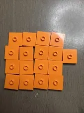 LEGO 87580 Orange Plate Modified 2x2 w/ Groove 1 Stud in Center Jumper 17 Pieces