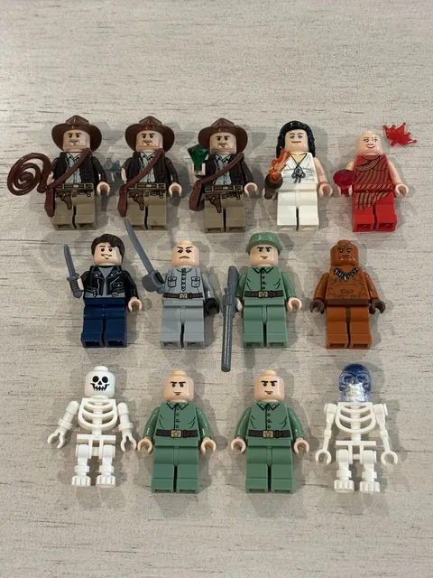 LEGO Indiana Jones Minifigure Lot Willie Scott Akator Skeleton Ugha Warrior++