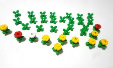 Lego 2x2 Plant Flower BRIGHT GREEN (32 Pcs)  4727 AND (11Pcs) 4728