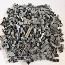 LEGO® 620 2x Wide Bricks Dark Bluish Gray - Washed Castle 2x2 2x3 2x4 2x6 2x8