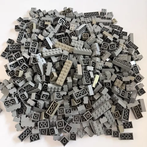 LEGO® 620 2x Wide Bricks Dark Bluish Gray - Washed Castle 2x2 2x3 2x4 2x6 2x8