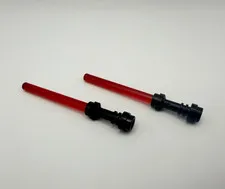 LEGO STAR WARS LIGHTSABER LOT - Black hilt with red blade - 2pcs