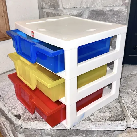 Lego Sorting Station Three 3 Drawer Brick Storage Organizer Bins 15x13x12” Iris