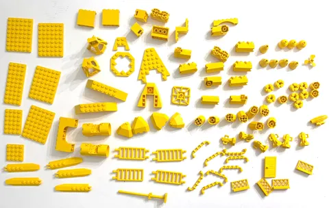 LEGO Yellow Vehicle & City Specialty Lot - 83 Pcs - Ladders Boat Wing Plates Eng