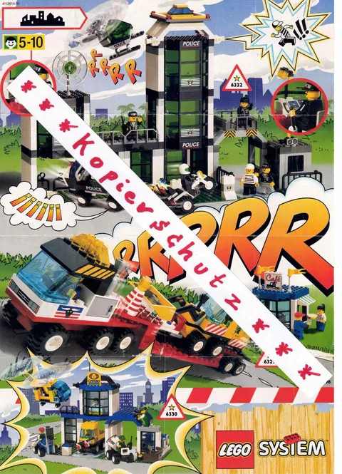 LEGO System Promotional Brochure 1998 Mini Town - Police 6332 - Cafe 6329 - Cargo 6330
