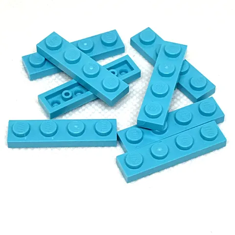 LEGO Parts - Medium Azure Plate 1 x 4 - No 3710 - QTY 8