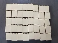 LEGO 3245c Tan Brick 1 x 2 x 2 with Inside Stud Holder 40 Pieces