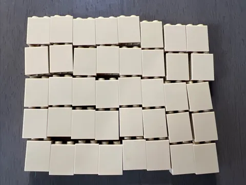 LEGO 3245c Tan Brick 1 x 2 x 2 with Inside Stud Holder 40 Pieces