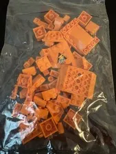 Lego Lot 2 oz Orange Brick Square Rectangle Misc Sizes