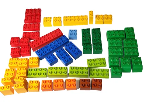 LEGO DUPLO Building Blocks Assorted Shapes, Sizes, and Colors 1lb Lot of 54