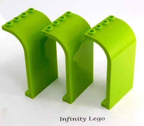 3 LEGO Lime Curved Top Panels 3 x 4x 6 Horse Trailer (41371 6059 2571)