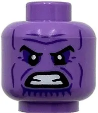 Lego New Medium Lavender Minifigure Head Alien Black Eyebrows Dark Purple Eyes