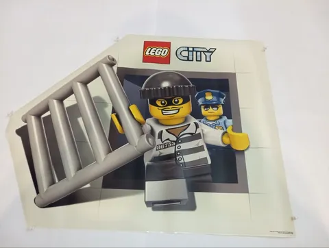 LEGO CITY - cop & robber minifigure - 2014 Sticker. 30"x24"