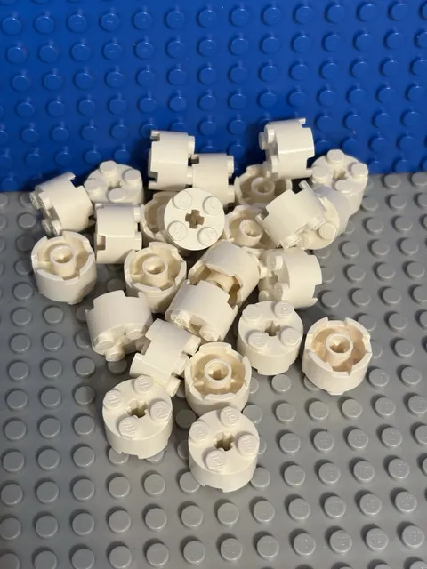 LEGO 2x2 white Round Bricks Pieces Bulk Lot (25) in Bag