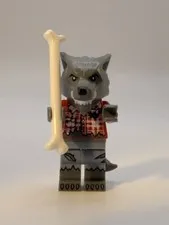 LEGO Wolf Guy Minifigure COL211 Series 14 Monsters 71010 w/ Bone Genuine