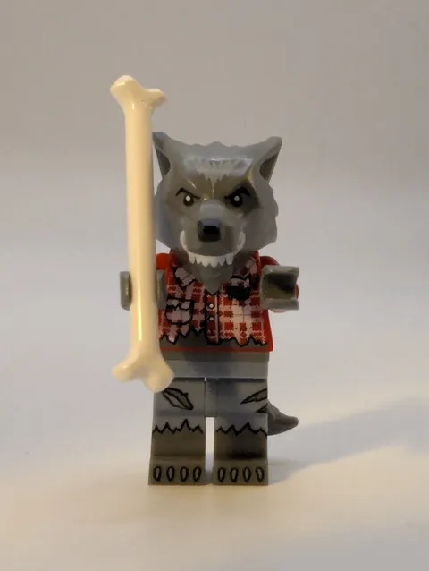 LEGO Wolf Guy Minifigure COL211 Series 14 Monsters 71010 w/ Bone Genuine