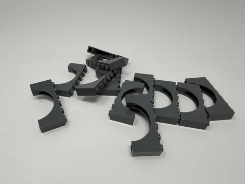 LEGO Parts: Arch, 1x6x2, Part # 15254, Dark Bluish Gray Lot of 12