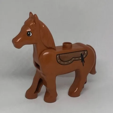 Lego Duplo Brown Horse Pony Animal Zoo Barn Farmer Farm Western Castle Saddle A7