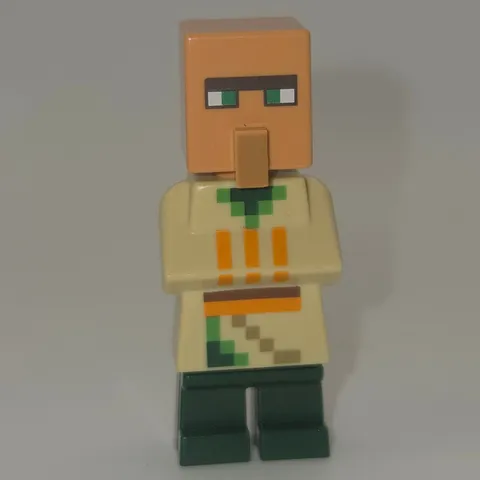 LEGO Minecraft Villager Minifigure Tan Robe Green Legs Folded Arms