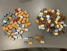 132 LEGO 1x2 BRICK WALL MASONRY CASTLE STONE LOG PROFILE 98283 30136