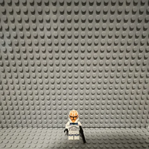 LEGO Star Wars Clone Trooper Minifigure White Armor Orange Helmet Blaster