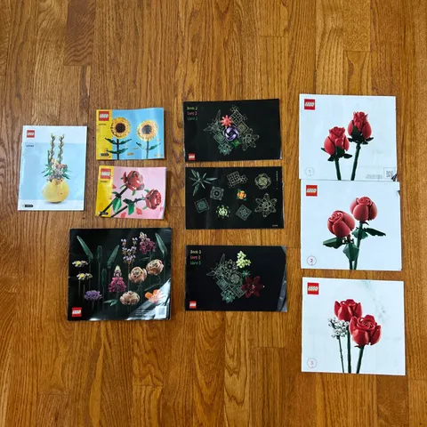 LEGO FLOWERS Instruction Manuals Lot - No Bricks Included