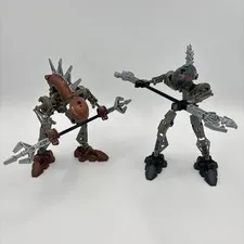 LEGO BIONICLE: Rahkshi Lot of 2 - Black and Brown - No Krana, Box, or Manuals