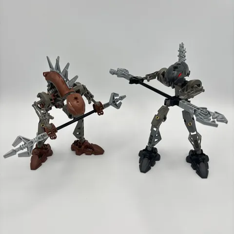 LEGO BIONICLE: Rahkshi Lot of 2 - Black and Brown - No Krana, Box, or Manuals
