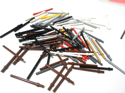 LEGO lot of 110 Bar W stop ring minifig accessories 63965 6L 4095 6.6L Technic