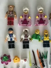 15 LEGO Minifigures Lot with Skeleton, Police, Fire Fighter And More Accessories