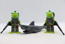 2) Atlantis Diver Lot W/ Shark Atlantis 7985 8078 LEGO® Minifigure Figure