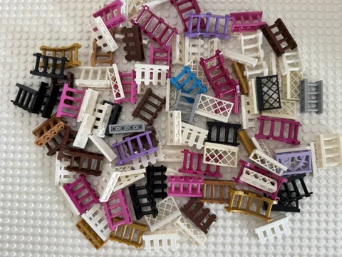 (100+) LEGO Fence Garden Railing Lot- Various Style & Color- Spindle Lattice