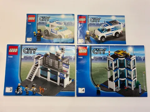 LEGO CITY Police Station 7498 ALL Building Books 1-4 Instructions Only!
