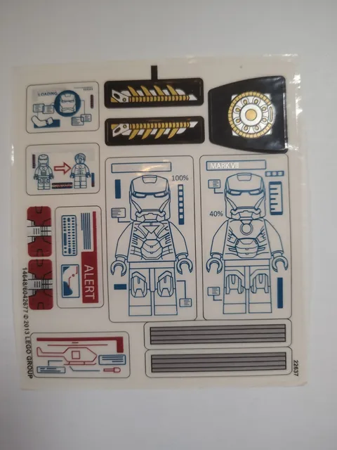 LEGO 76007 - Super Heroes - Iron Man: Malibu Mansion Attack - STICKER SHEET