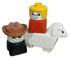 Vintage LEGO DUPLO Duplo ANIMAL MInifigure Lot/3  Farm Sheep Farmer Girl