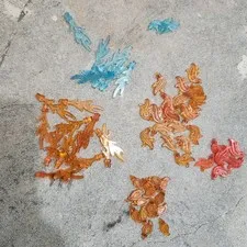LEGO x70 Trans-Orange Blue Flame Wave Rounded Fire Castle Dragon Lot
