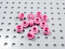 LEGO Lot of 12 Dark Pink Round 1x1 Plates w/ Open Center BN