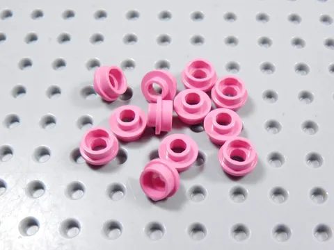 LEGO Lot of 12 Dark Pink Round 1x1 Plates w/ Open Center BN