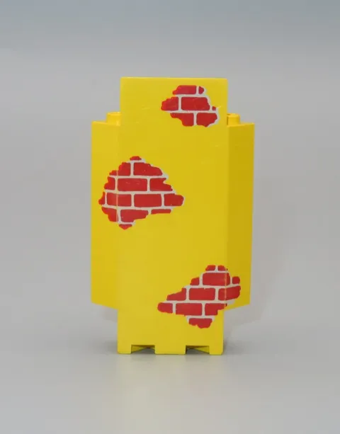 LEGO #2345pb02 Panel 3x3x6 Pirate Corner Wall Yellow w Red Bricks 6276 6259 1795