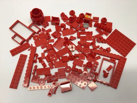 Lego Red Bricks and Pieces Lot