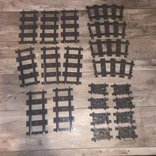 Lego Train Track Lot Pieces: 4 Curved, 8 Straight & 8 Flexible EUC